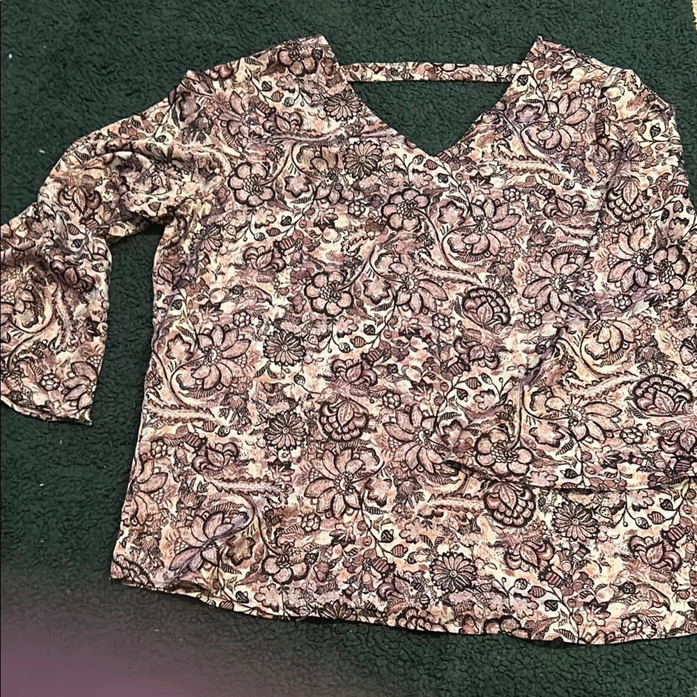 Floral Paidley V-Neck Women's Top